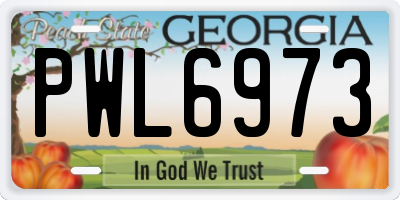 GA license plate PWL6973