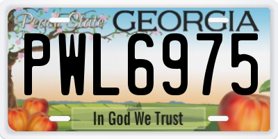 GA license plate PWL6975