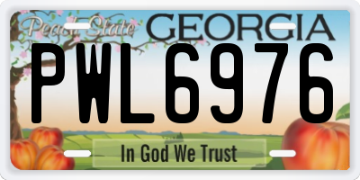 GA license plate PWL6976
