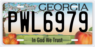 GA license plate PWL6979
