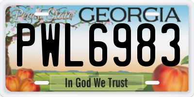 GA license plate PWL6983