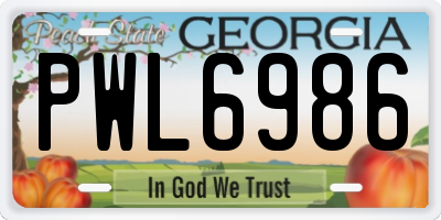 GA license plate PWL6986