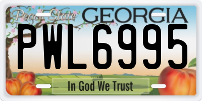 GA license plate PWL6995