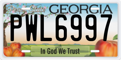 GA license plate PWL6997