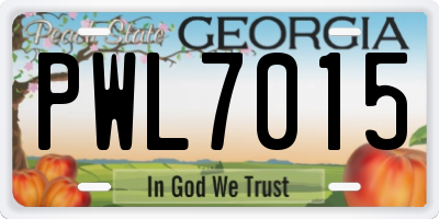 GA license plate PWL7015