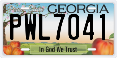 GA license plate PWL7041