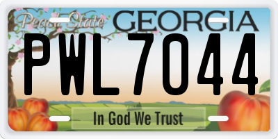GA license plate PWL7044