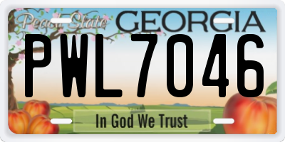 GA license plate PWL7046