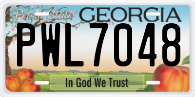 GA license plate PWL7048