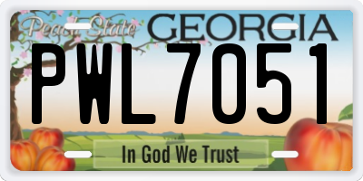 GA license plate PWL7051