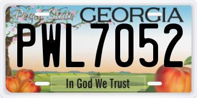 GA license plate PWL7052