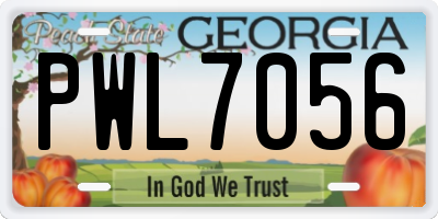 GA license plate PWL7056