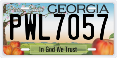 GA license plate PWL7057