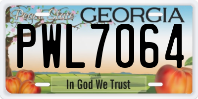 GA license plate PWL7064