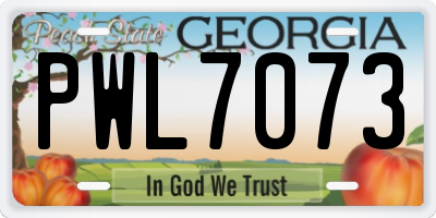 GA license plate PWL7073