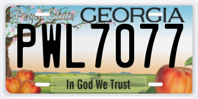 GA license plate PWL7077