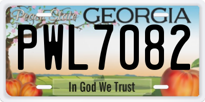 GA license plate PWL7082