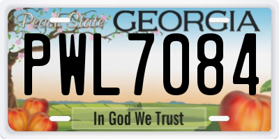 GA license plate PWL7084