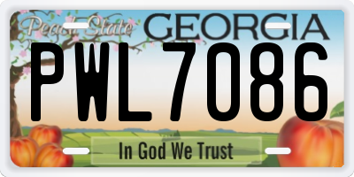 GA license plate PWL7086