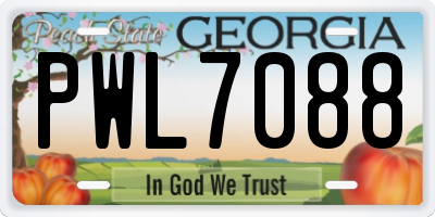 GA license plate PWL7088