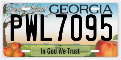 GA license plate PWL7095
