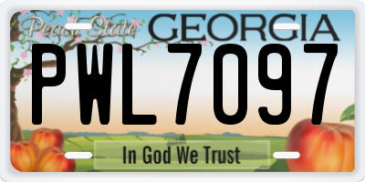 GA license plate PWL7097