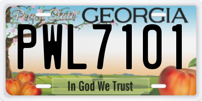 GA license plate PWL7101