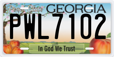 GA license plate PWL7102