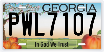 GA license plate PWL7107