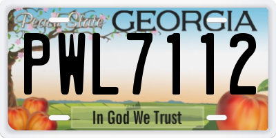 GA license plate PWL7112