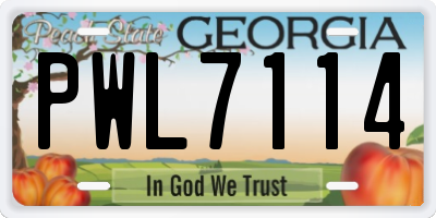 GA license plate PWL7114