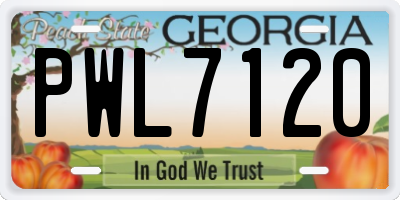 GA license plate PWL7120