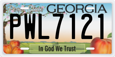 GA license plate PWL7121