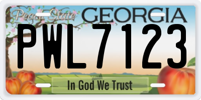 GA license plate PWL7123