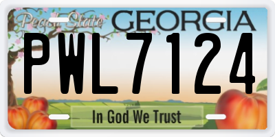 GA license plate PWL7124