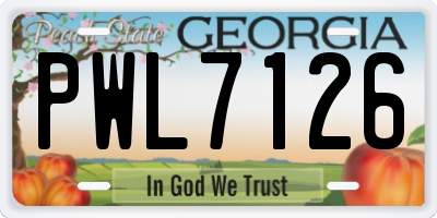 GA license plate PWL7126