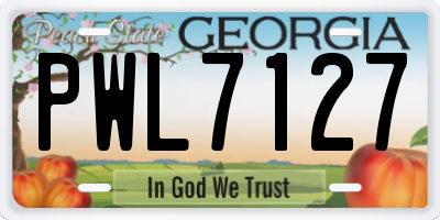 GA license plate PWL7127