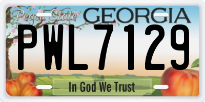 GA license plate PWL7129