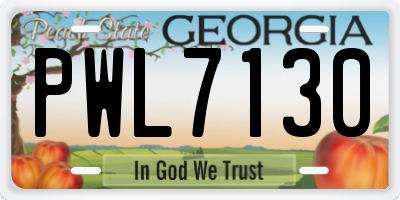 GA license plate PWL7130