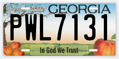 GA license plate PWL7131