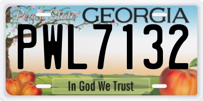 GA license plate PWL7132