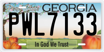 GA license plate PWL7133