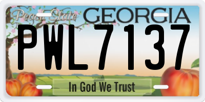 GA license plate PWL7137