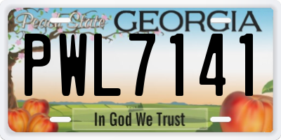 GA license plate PWL7141