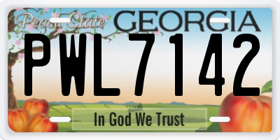 GA license plate PWL7142