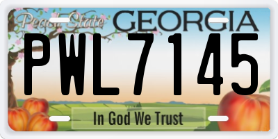 GA license plate PWL7145