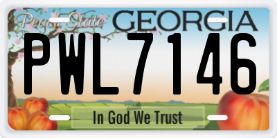 GA license plate PWL7146