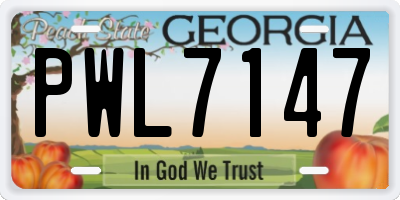 GA license plate PWL7147