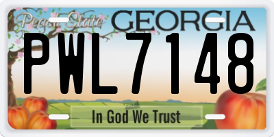 GA license plate PWL7148