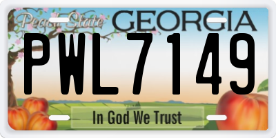 GA license plate PWL7149
